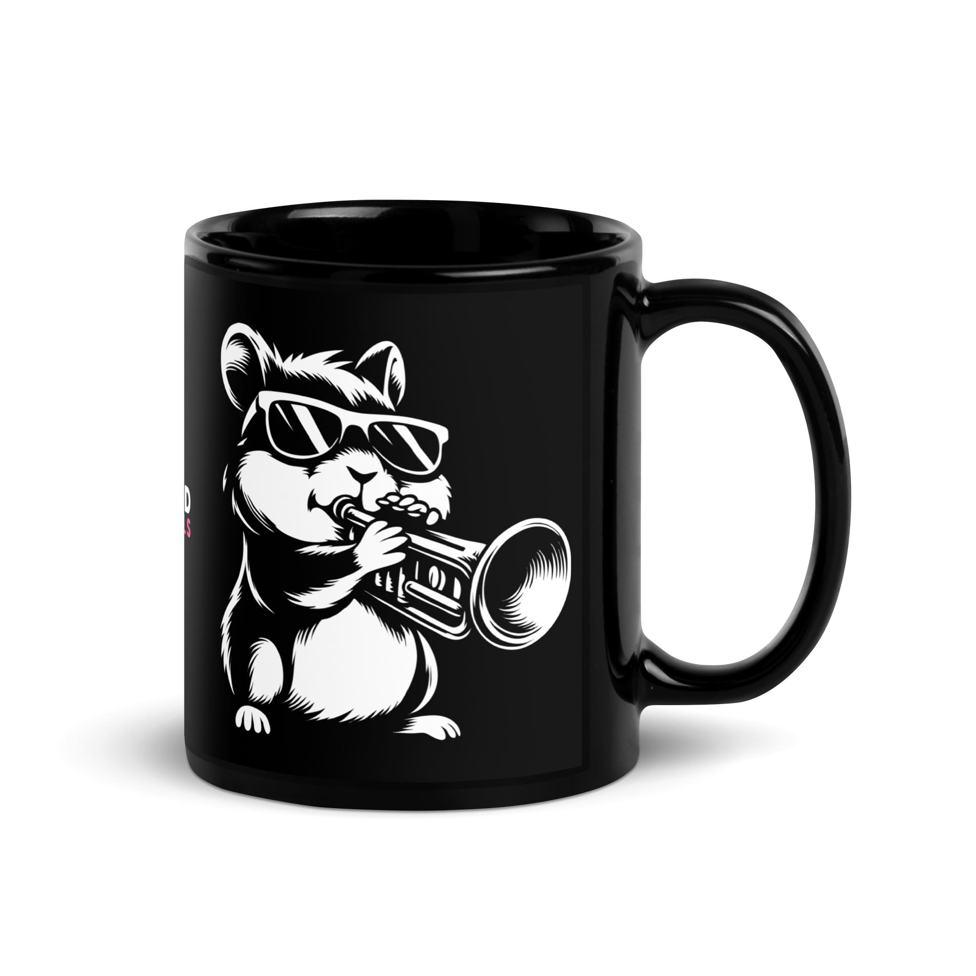 Eine Kaffeetasse mit einem Hamster, der Trompete spielt. Das Design feiert die kleinen Momente des Glücks und die Kraft der Musik, ideal für einen motivierenden Morgen. Soundanimals