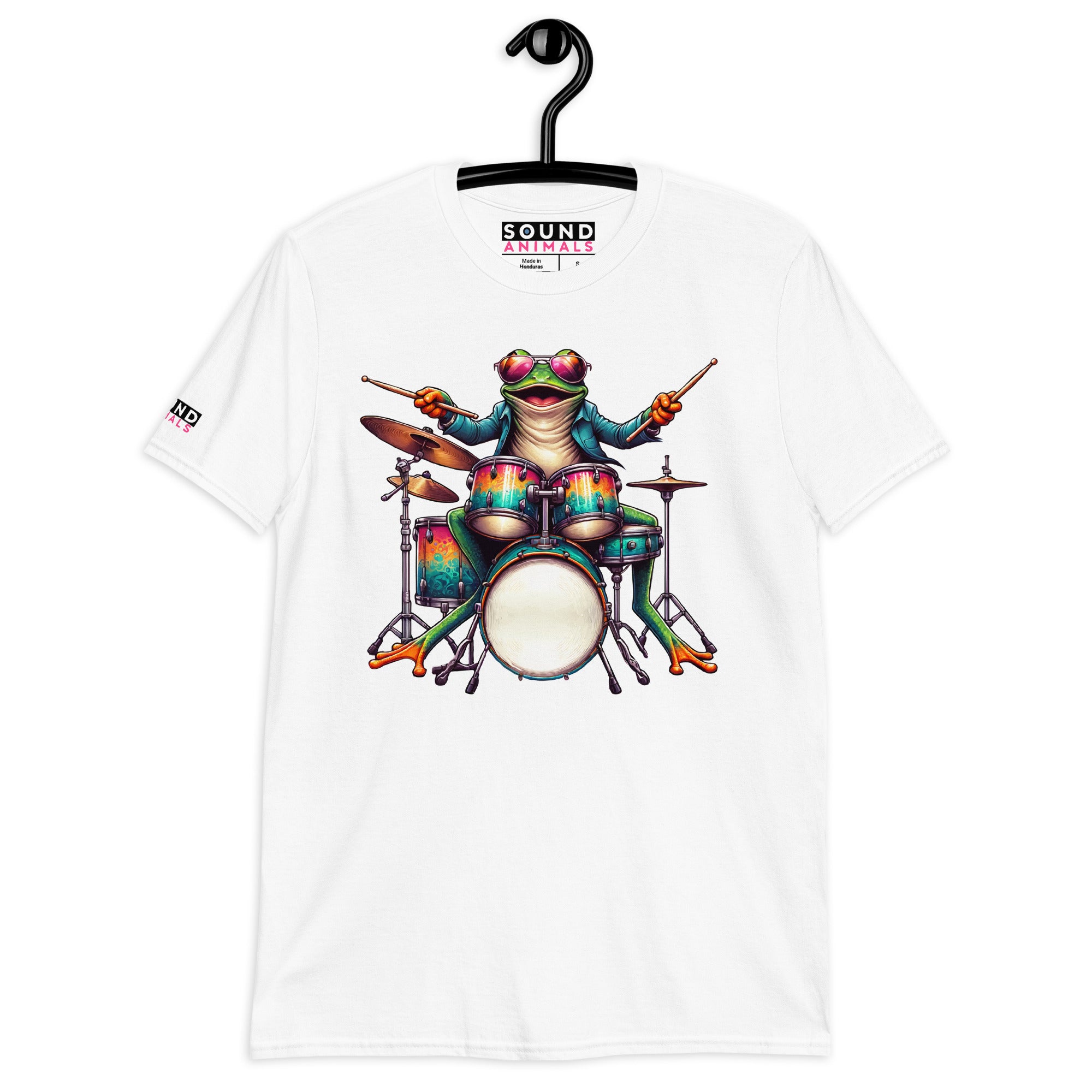 Kurzärmeliges Unisex-T-Shirt - Frosch Schlagzeug