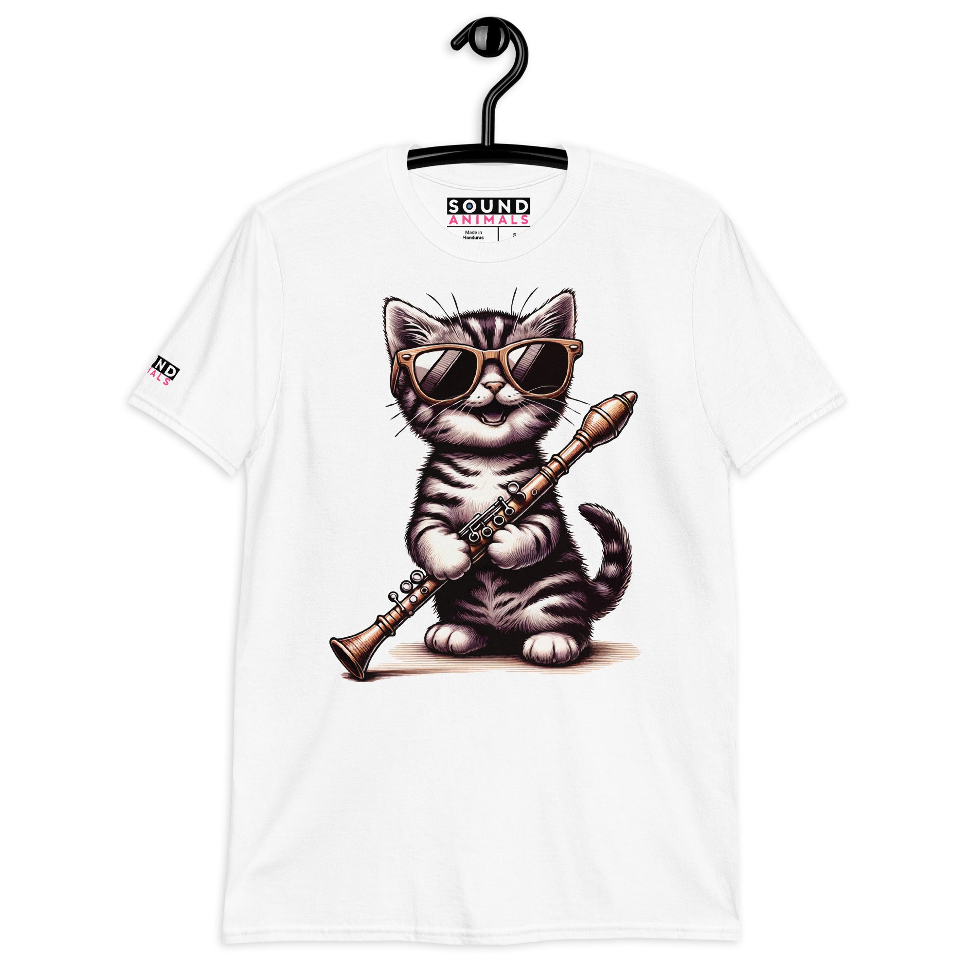 Unisex-T-Shirt - Katze Klarinette