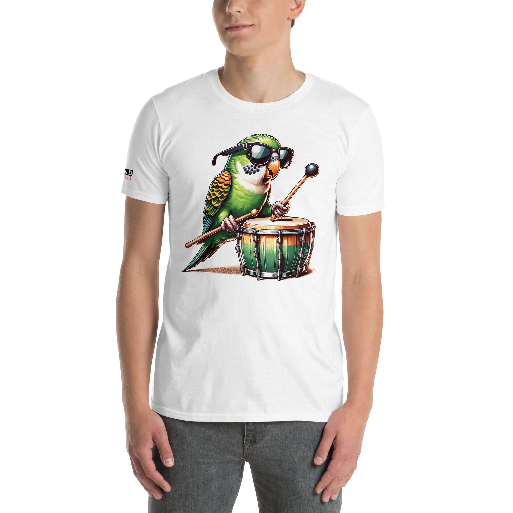 Unisex-T-Shirt - Wellensittich Trommel